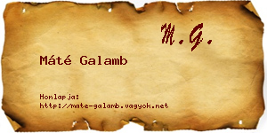Máté Galamb névjegykártya